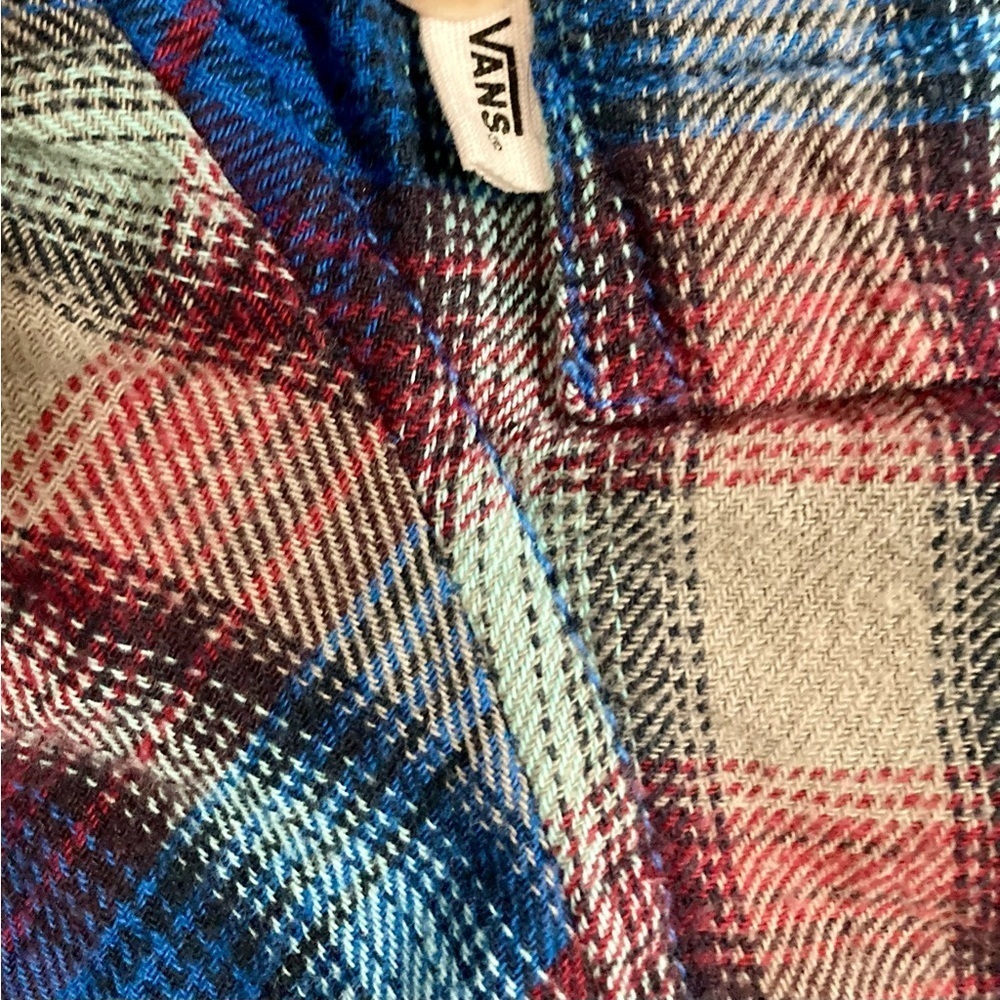 Vans Women’s XL Blue/Red Button Down Shirt - Picture 3 of 7